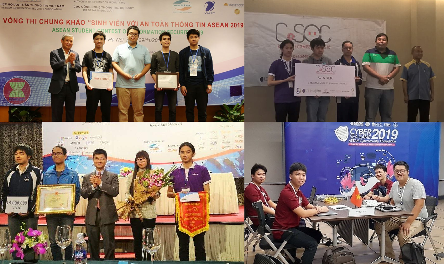 Hình 3. Sinh viên đạt giải cao tại các cuộc thi An toàn thông tin trong nước và quốc tế